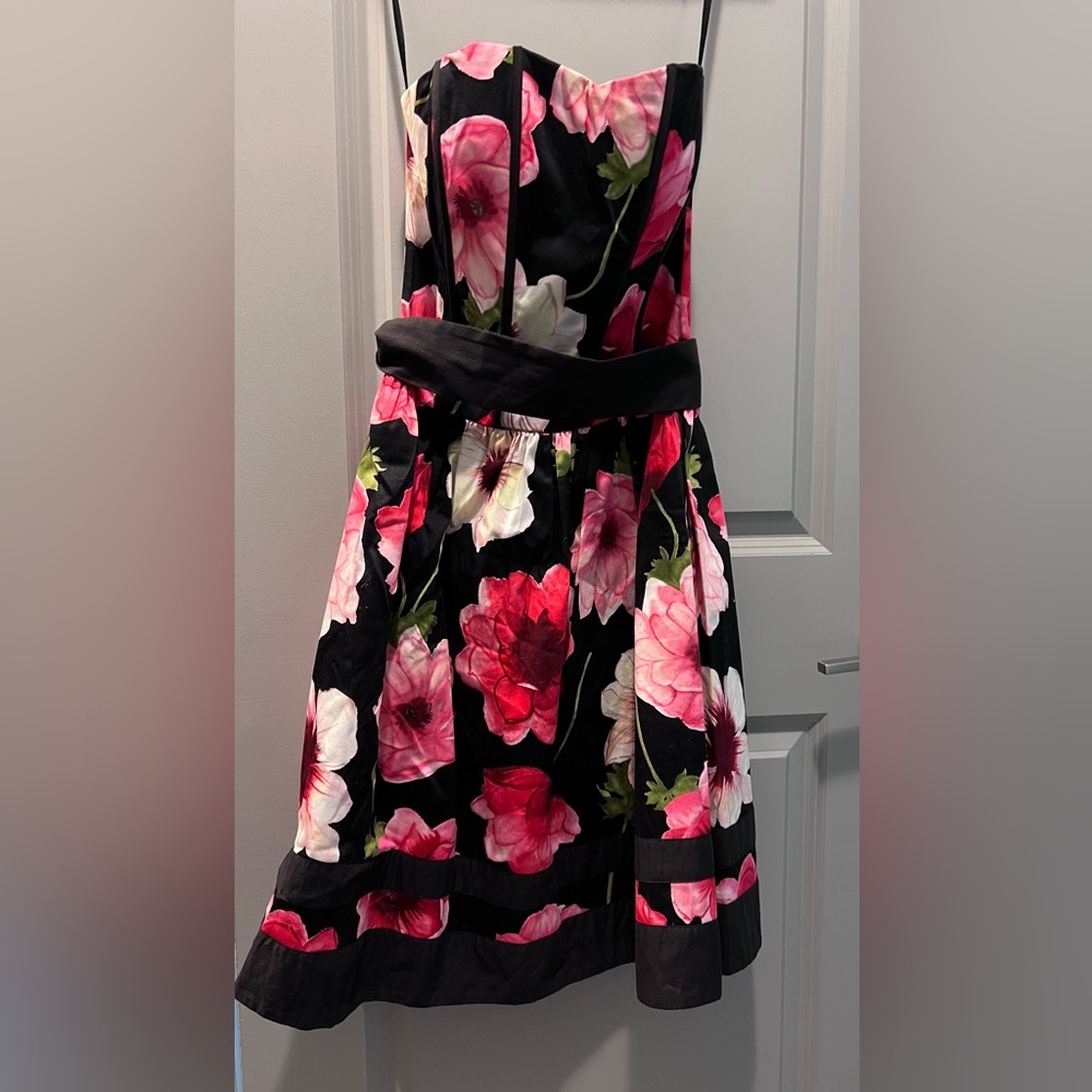 Floral black and red dress